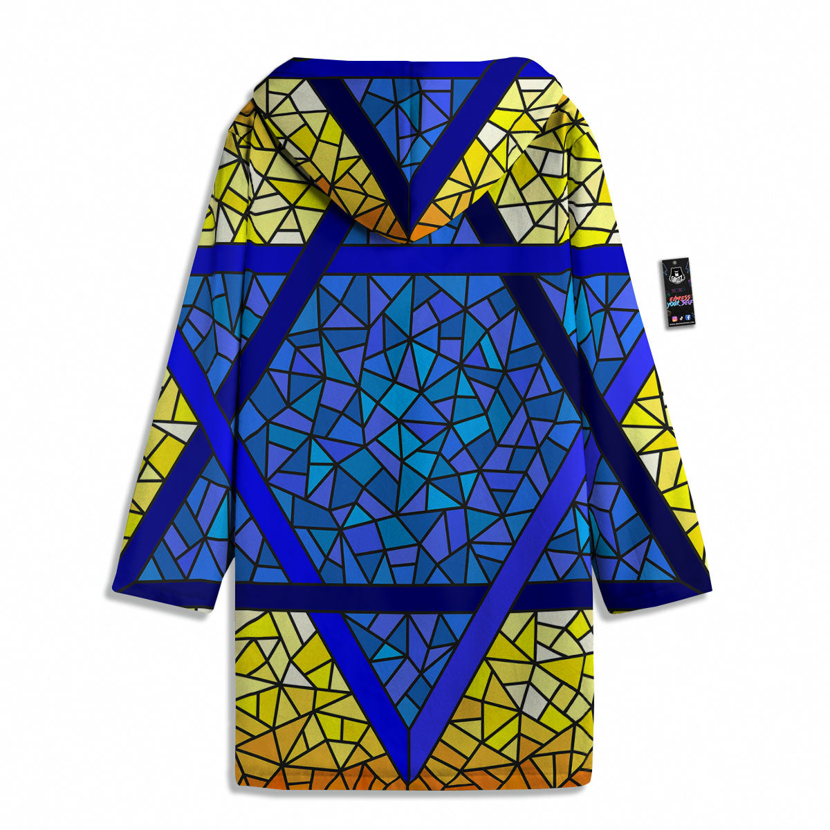 Star of David Stained Glass Print Men's Windbreaker Jacket-grizzshop