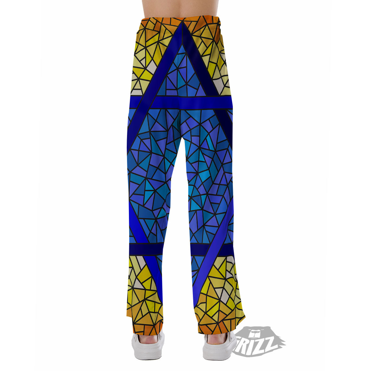 Star of David Stained Glass Print Pajama Pants-grizzshop