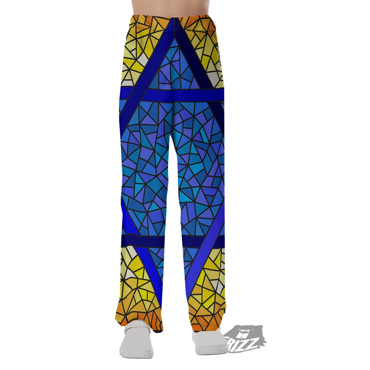 Star of David Stained Glass Print Pajama Pants-grizzshop