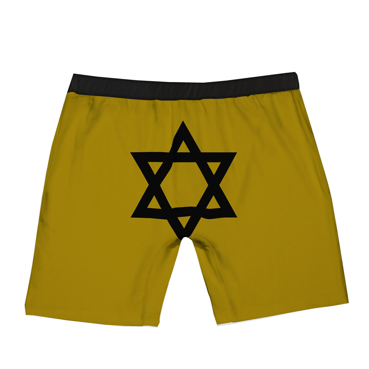 Star of David Yellow And Black Print Boxer Briefs-grizzshop