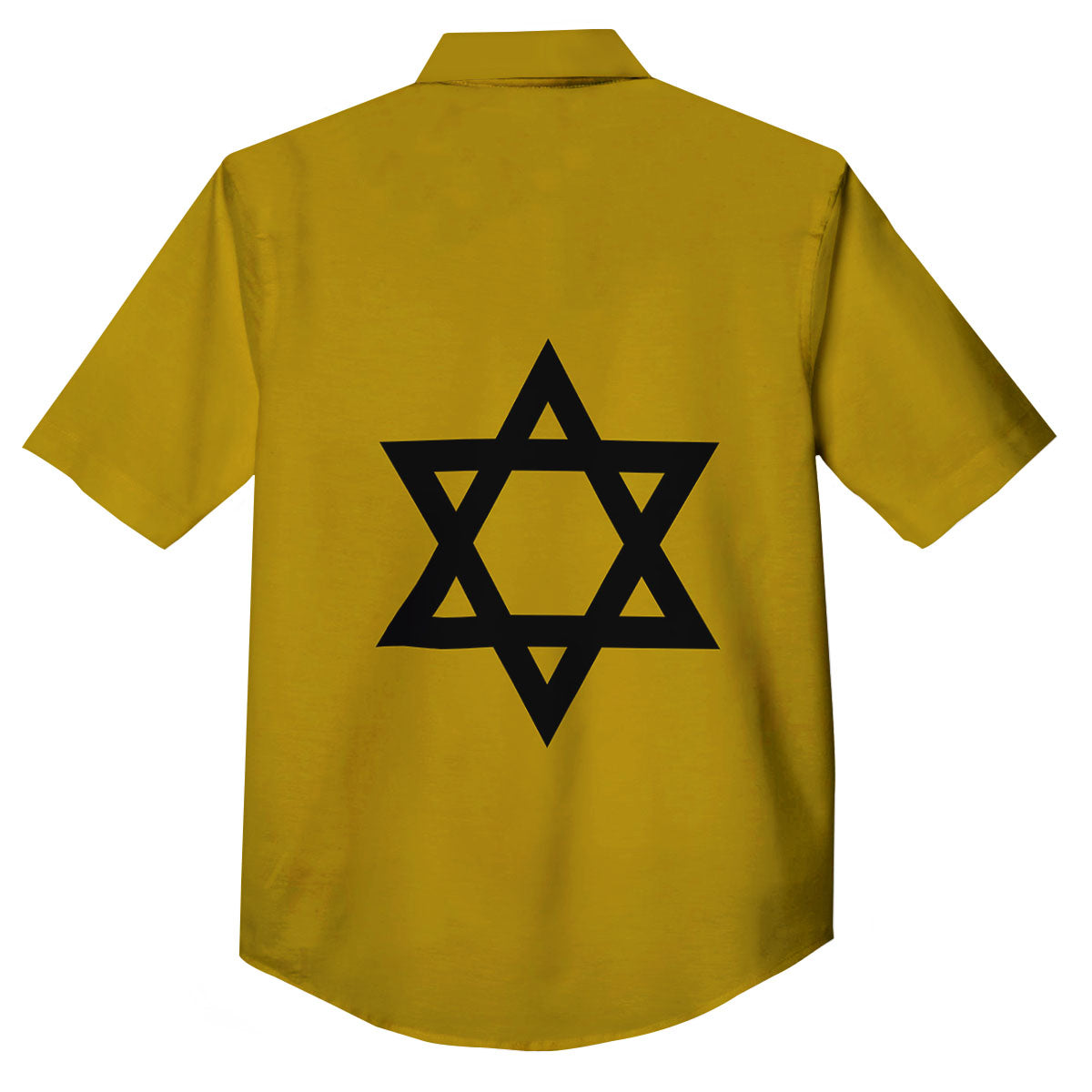 Star of David Yellow And Black Print Button Up Shirt-grizzshop