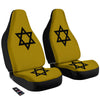 Star of David Yellow And Black Print Car Seat Covers-grizzshop