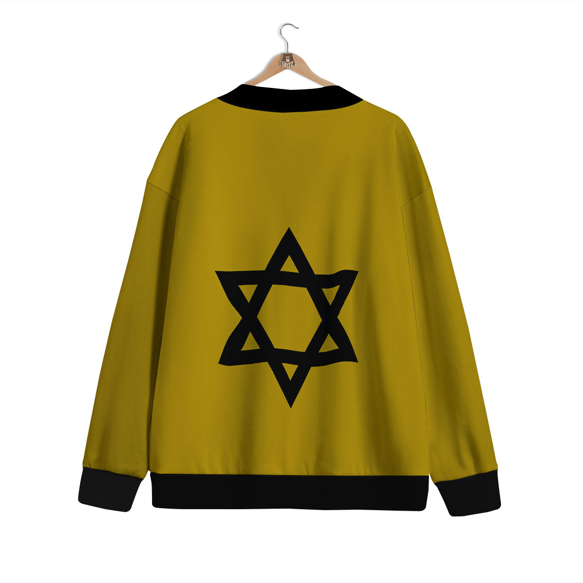 Star of David Yellow And Black Print Cardigan-grizzshop