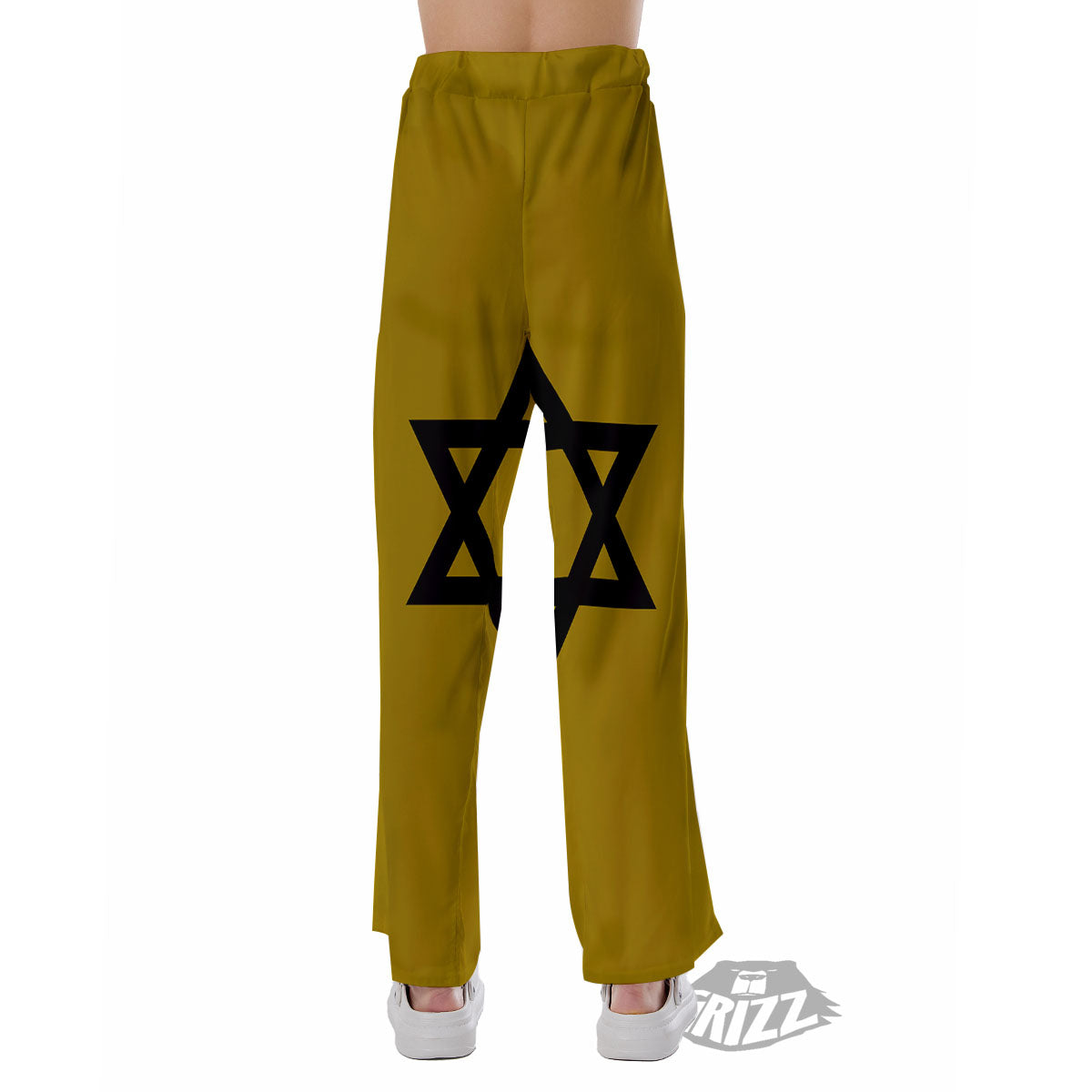 Star of David Yellow And Black Print Pajama Pants-grizzshop