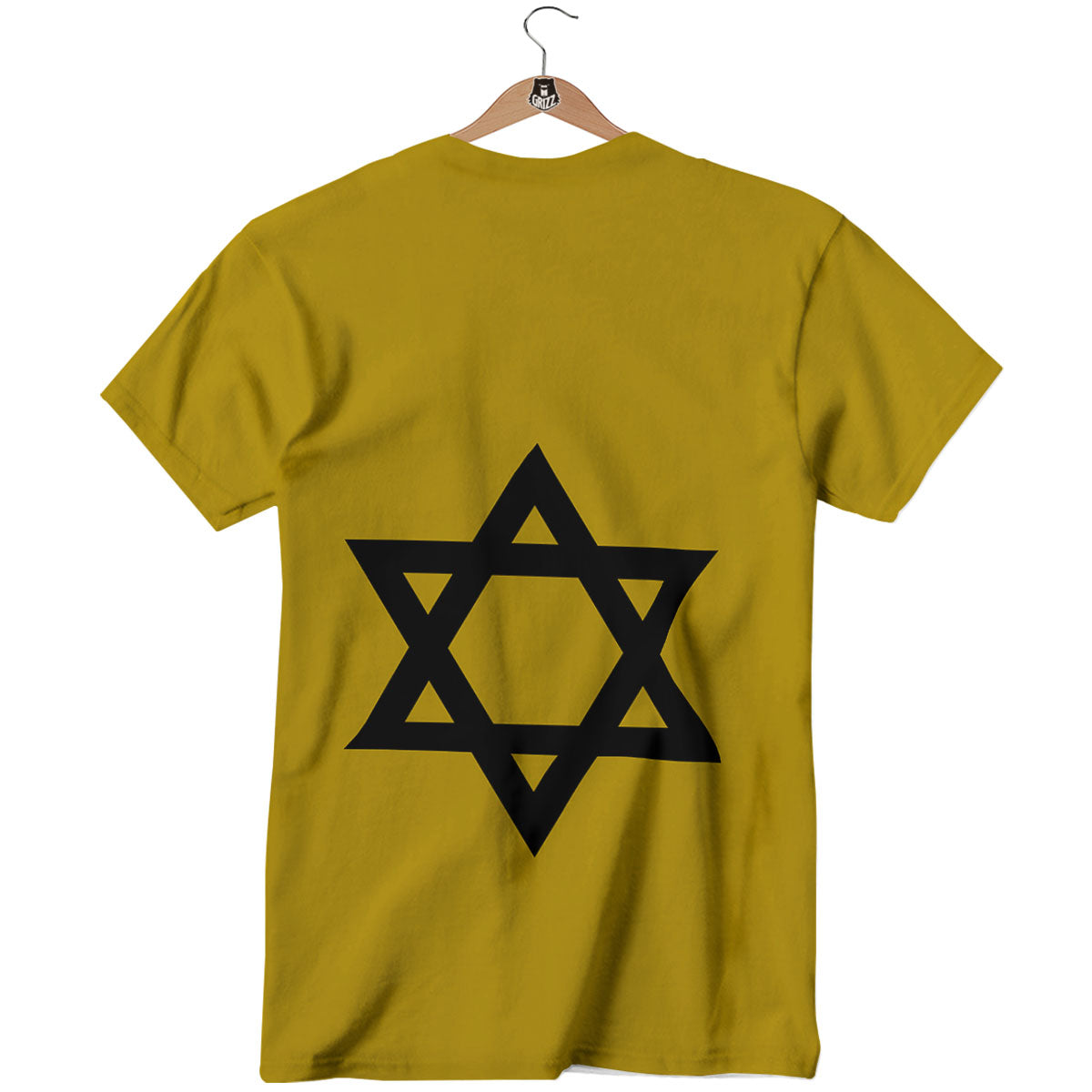 Star of David Yellow And Black Print T-Shirt-grizzshop