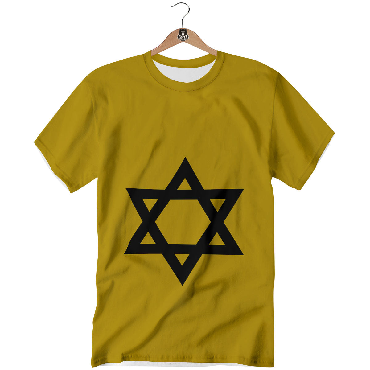 Star of David Yellow And Black Print T-Shirt-grizzshop