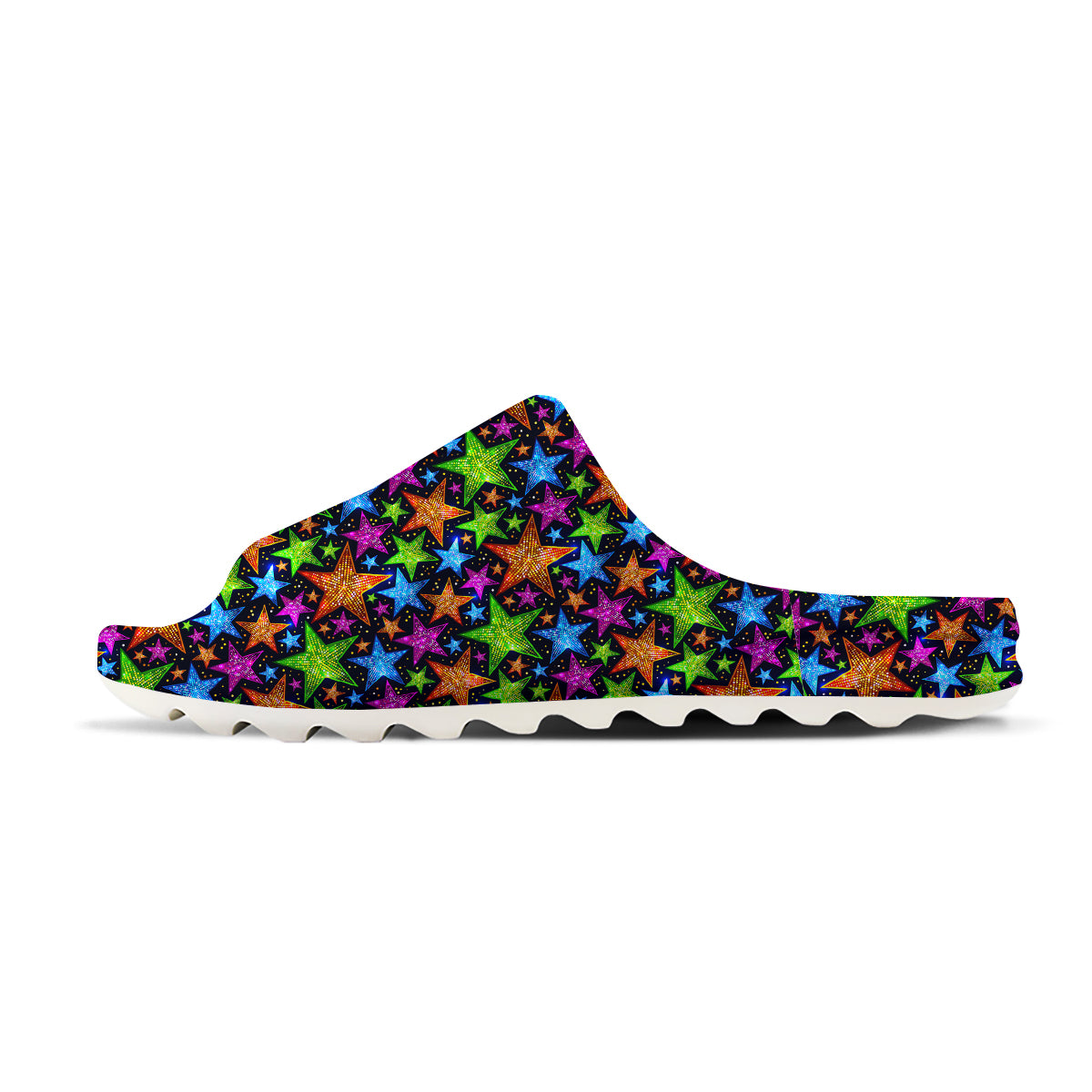 Star Disco Sparkles Print Pattern Sandals-grizzshop