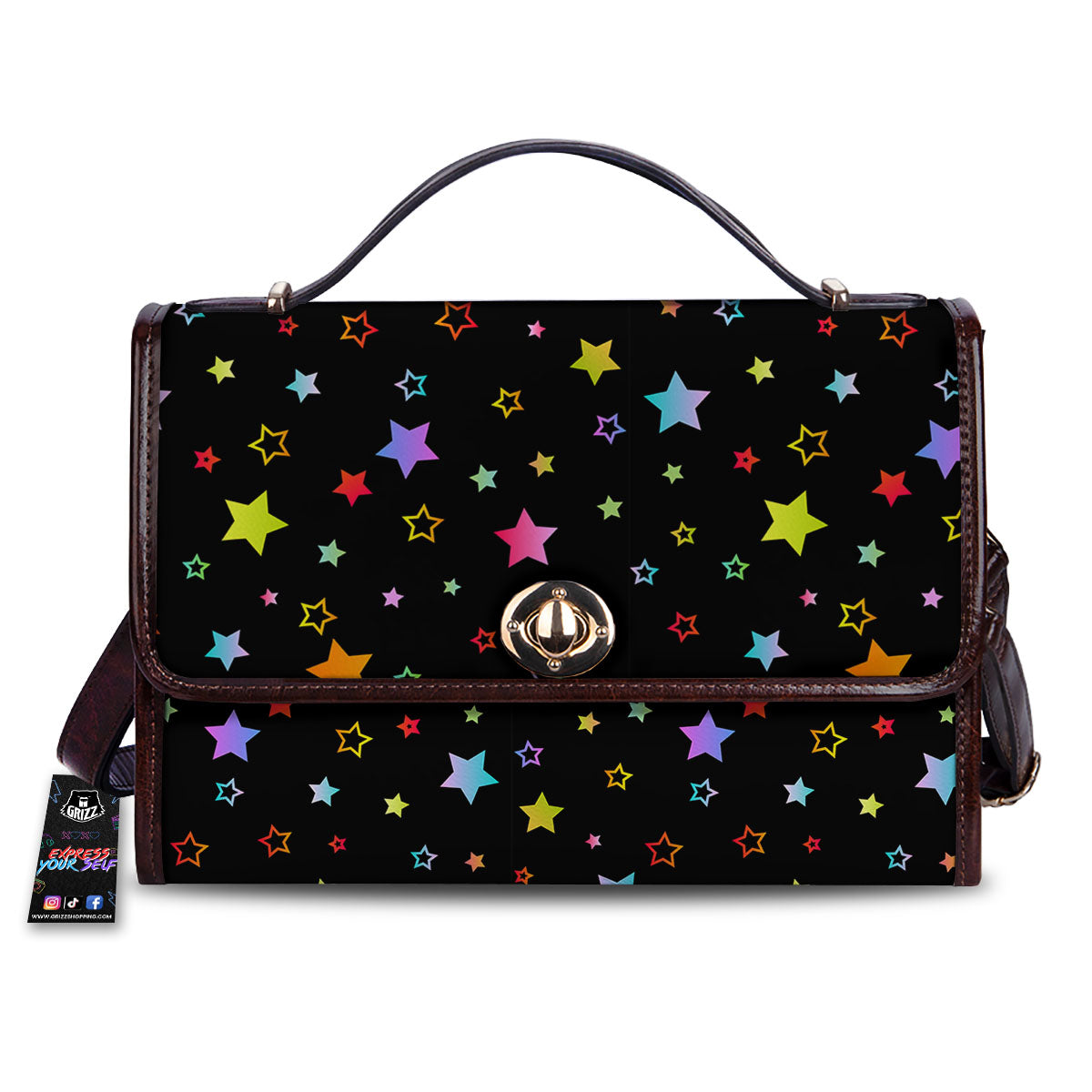 Star Lights Print Pattern Women's Satchel Bag