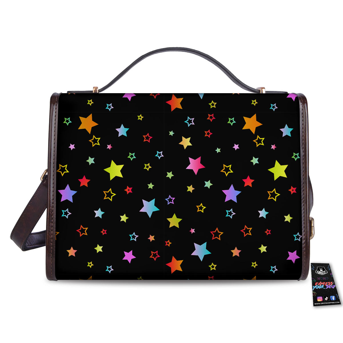 Star Lights Print Pattern Women's Satchel Bag