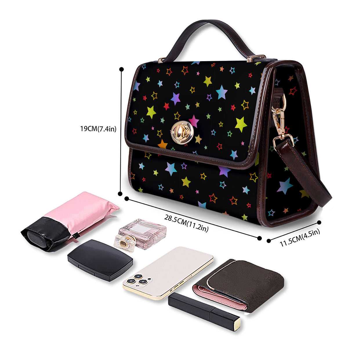 Star Lights Print Pattern Women's Satchel Bag