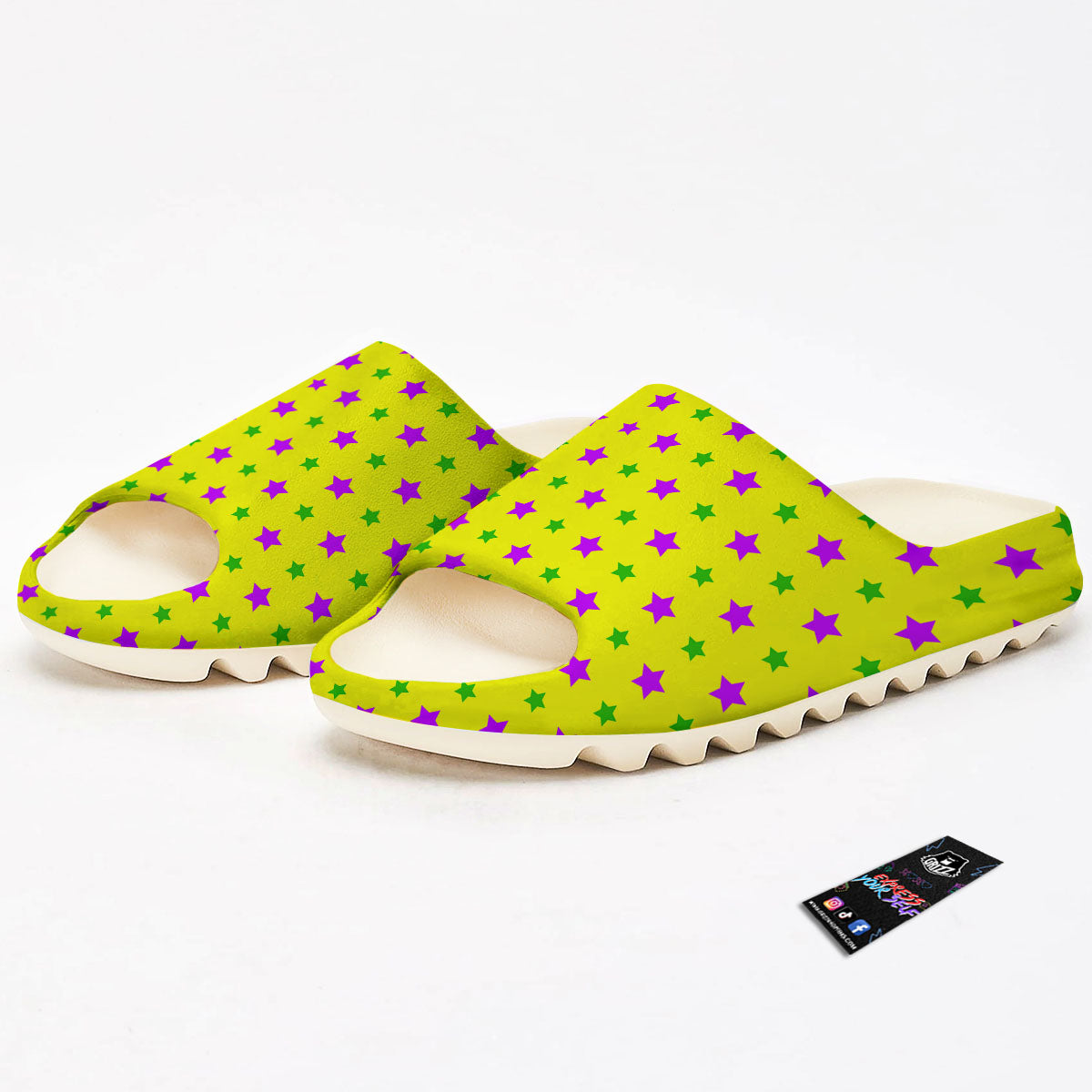 Star Mardi Gras Print Pattern Sandals-grizzshop