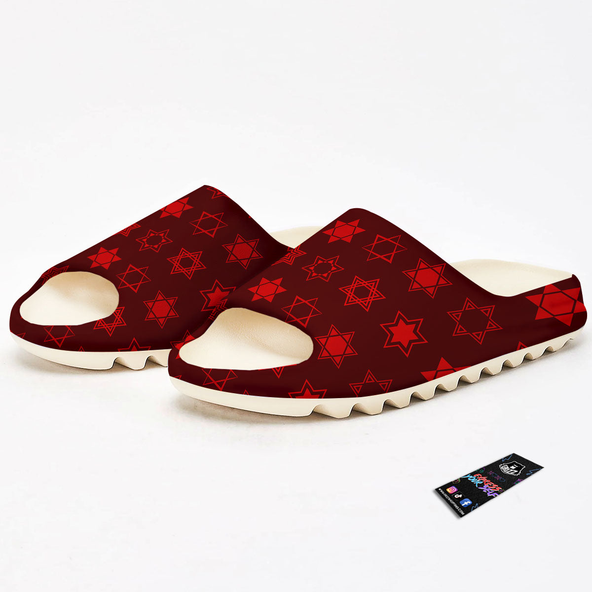Star Of David Geometric Print Sandals