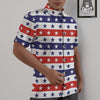 Star USA Patriotic Print Pattern Untucked Shirts-grizzshop