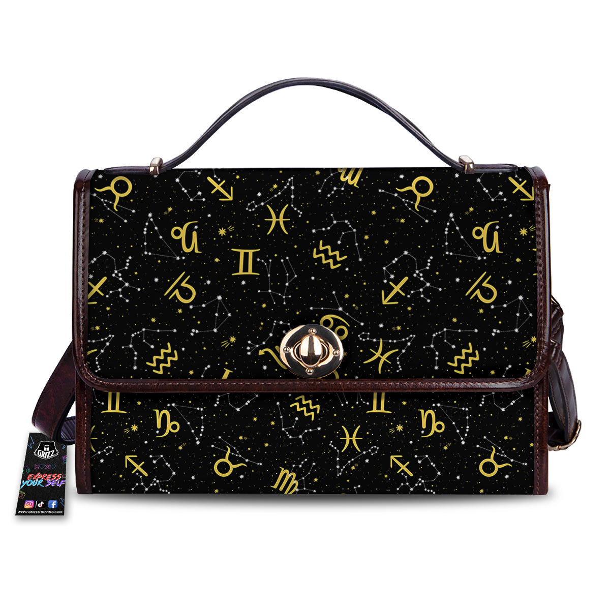 Star Zodiac Signs Print Pattern Women's Satchel Bag