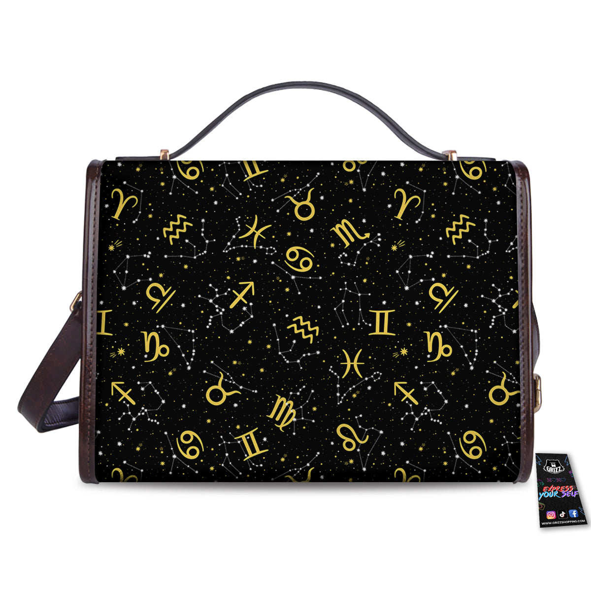 Star Zodiac Signs Print Pattern Women's Satchel Bag