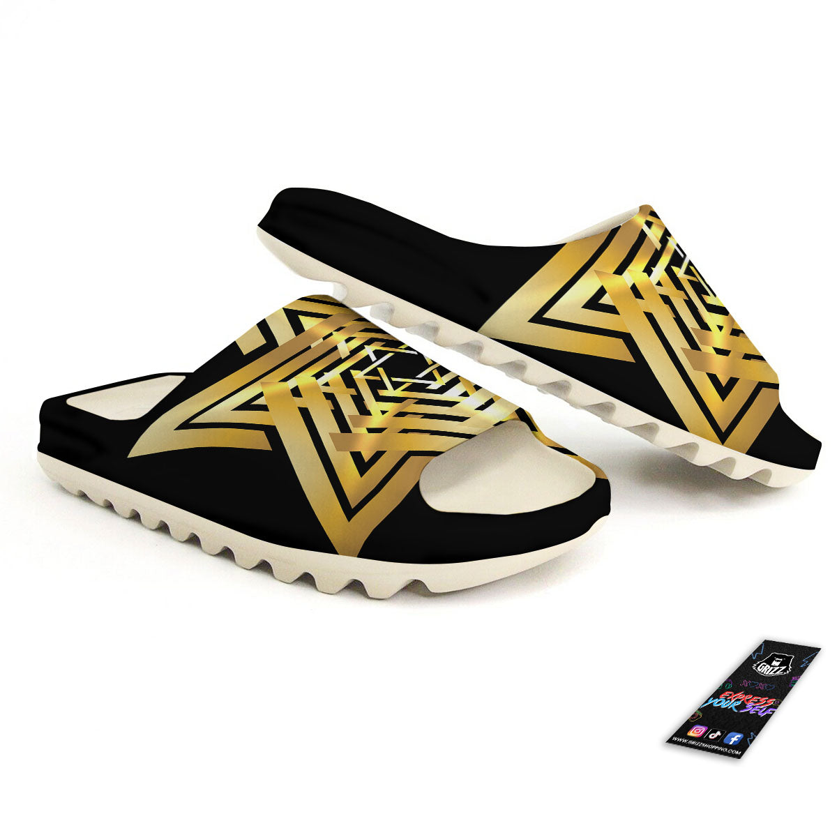 Striped White And Blue Print Pattern Sandals