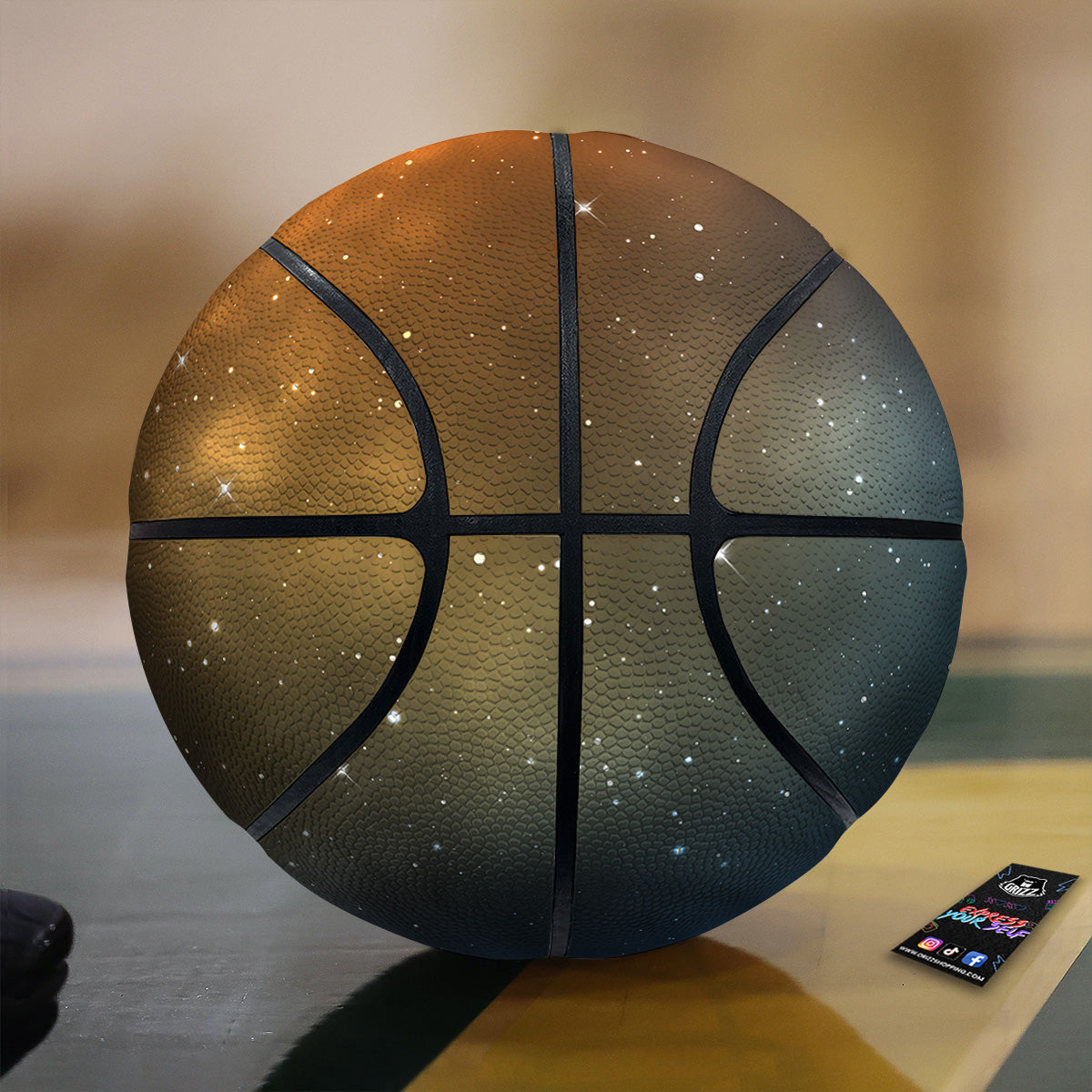 Stardust Galaxy Space Blue Orange Print Basketball