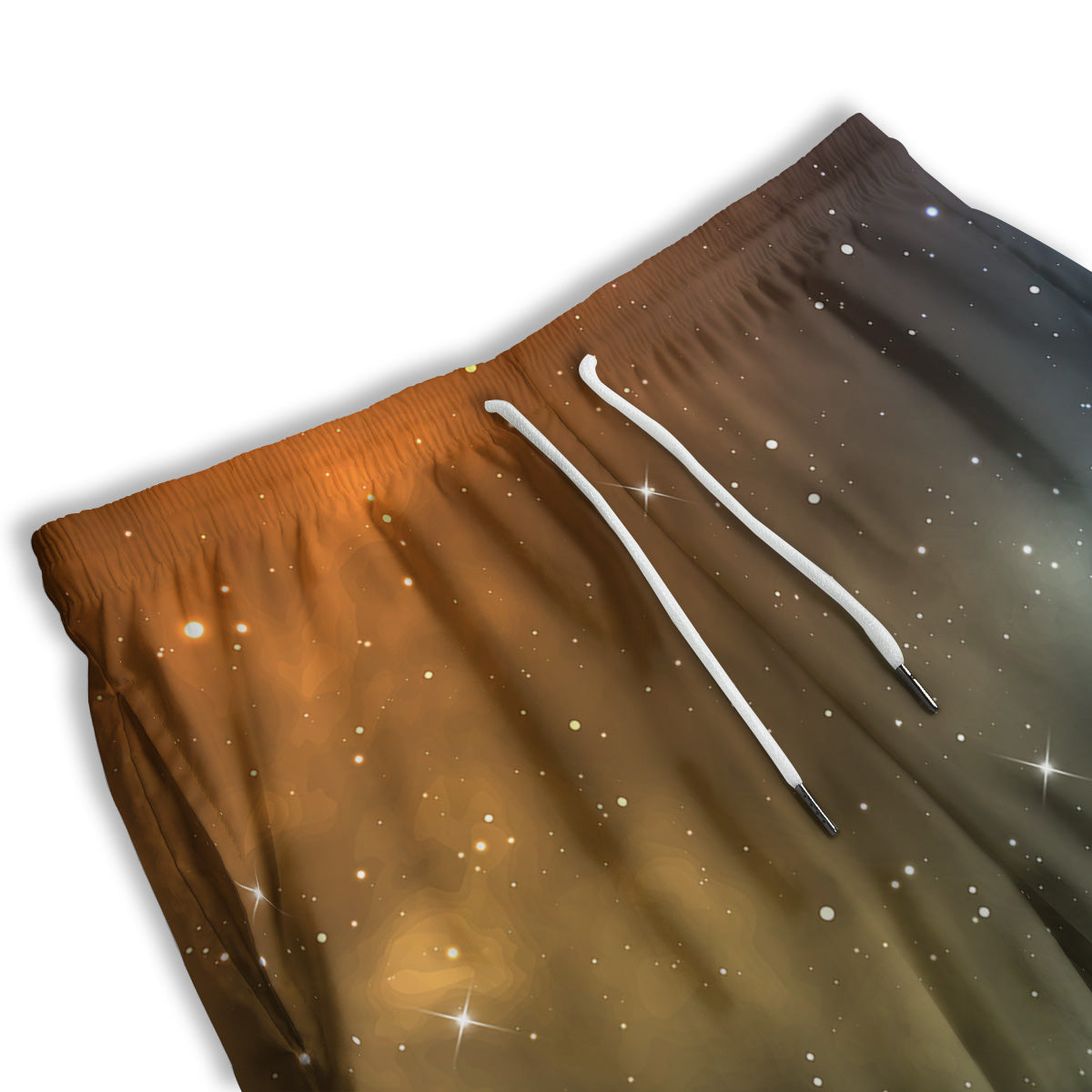 Stardust Galaxy Space Blue Orange Print Men's Athletic Shorts