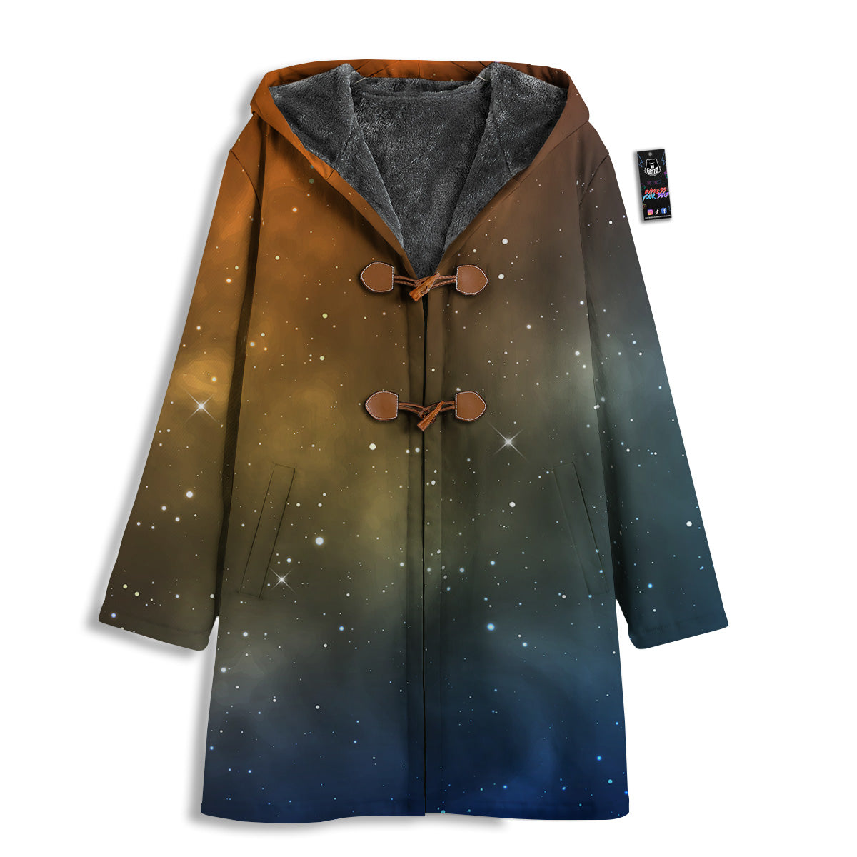 Stardust Galaxy Space Blue Orange Print Men's Windbreaker Jacket-grizzshop