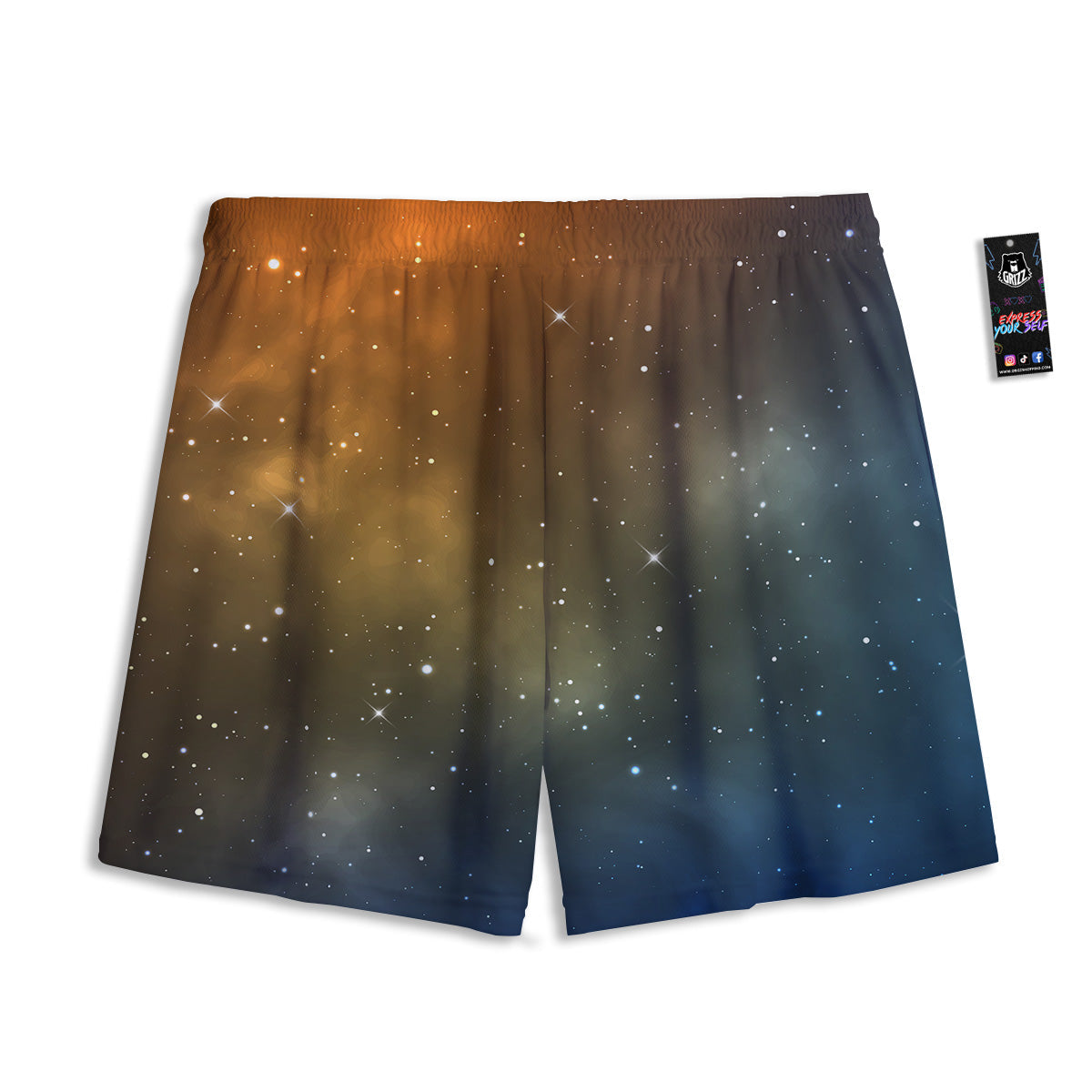 Skull Firefighter Department Print Mesh Shorts