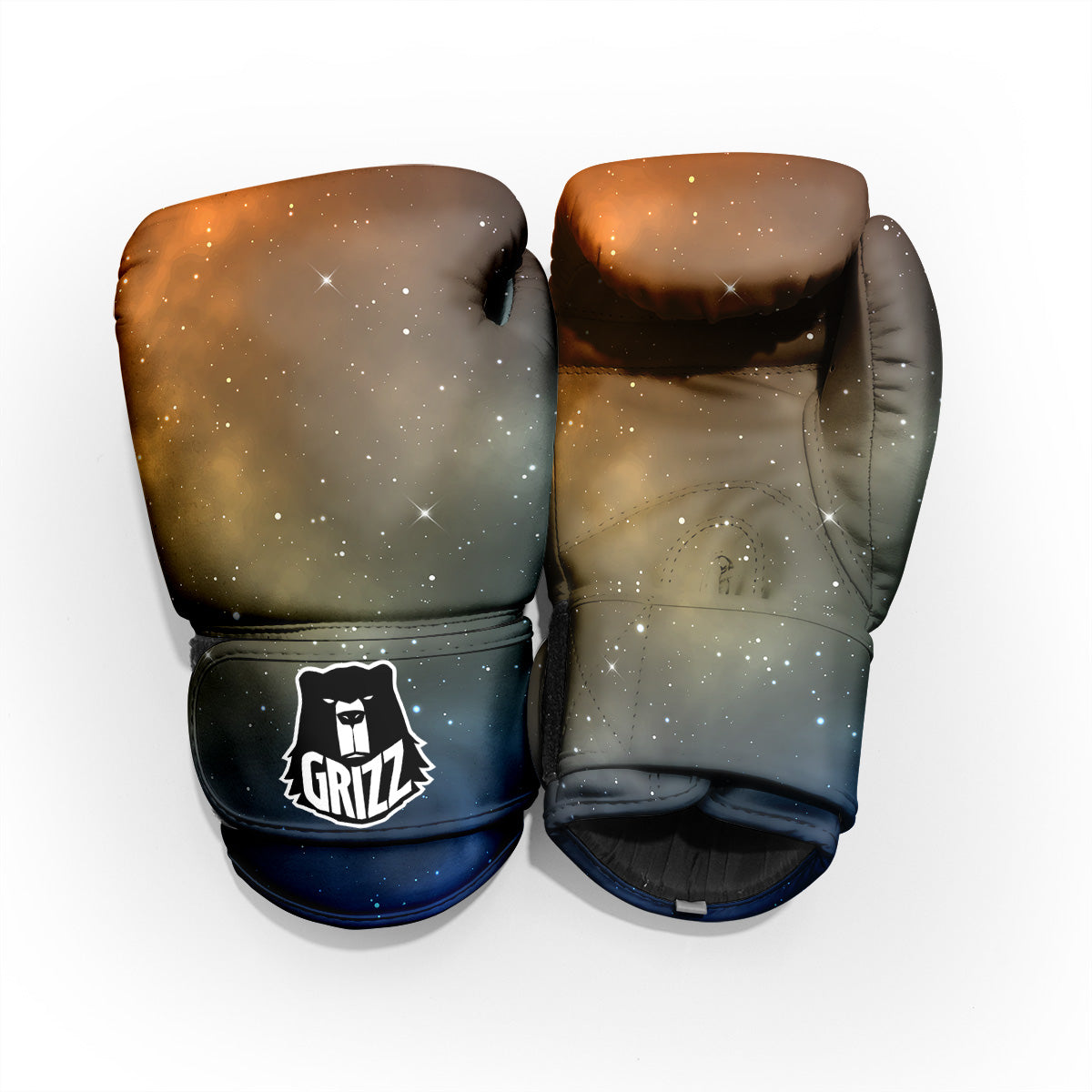 Stardust Galaxy Space Blue Orange Print Pro Boxing Glove