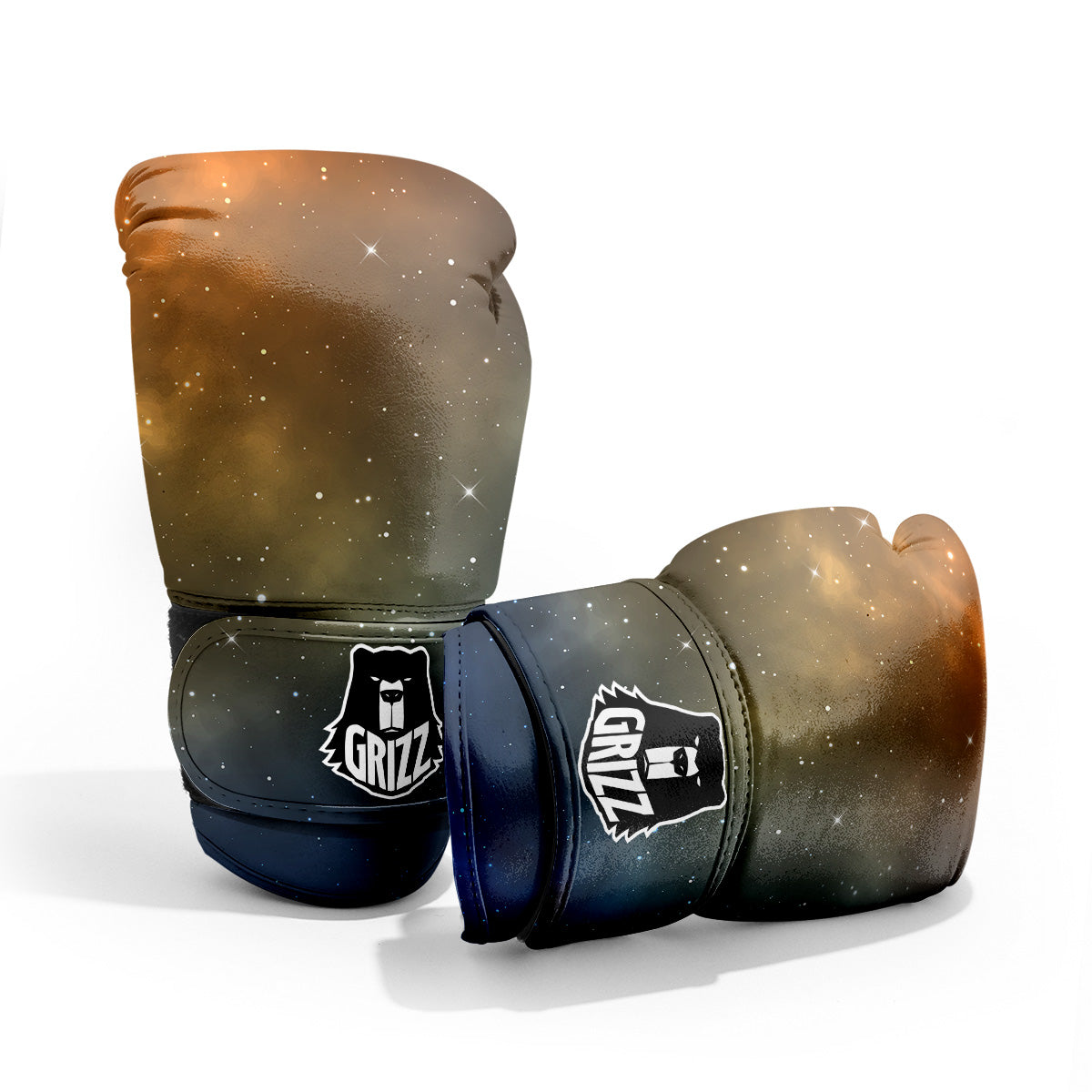 Stardust Galaxy Space Blue Orange Print Pro Boxing Glove