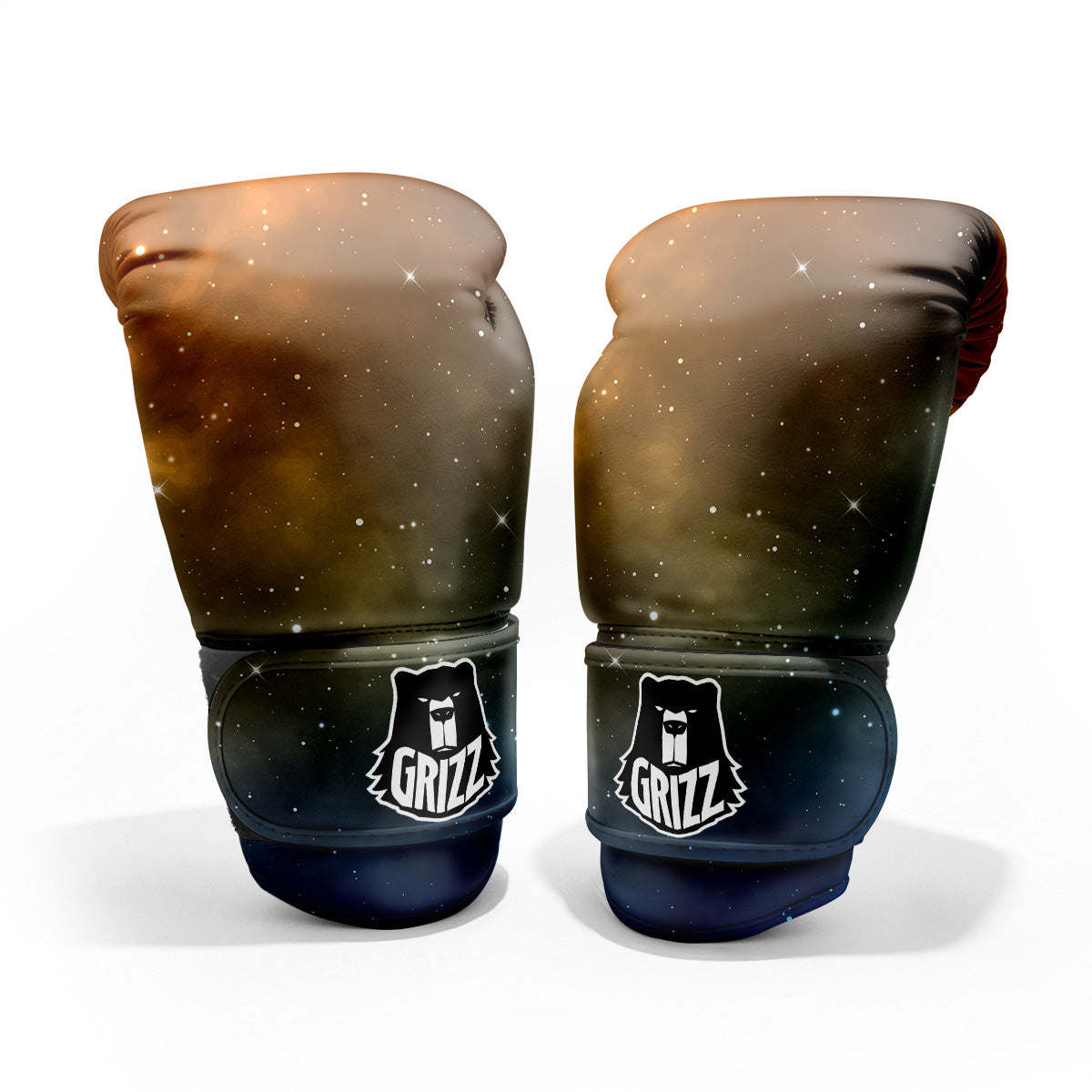 Stardust Galaxy Space Blue Orange Print Pro Boxing Glove