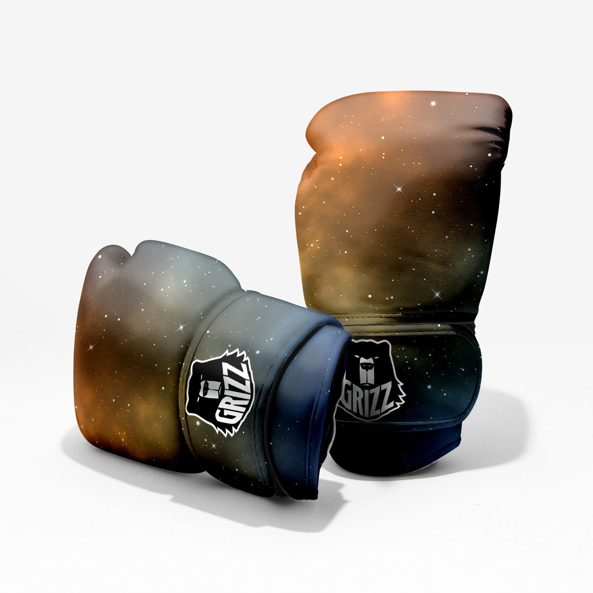 Stardust Galaxy Space Blue Orange Print Pro Boxing Glove