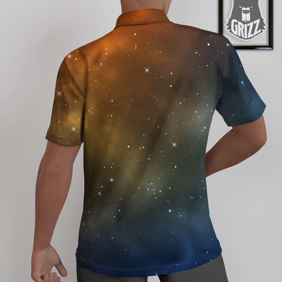 Stardust Galaxy Space Blue Orange Print Untucked Shirts-grizzshop