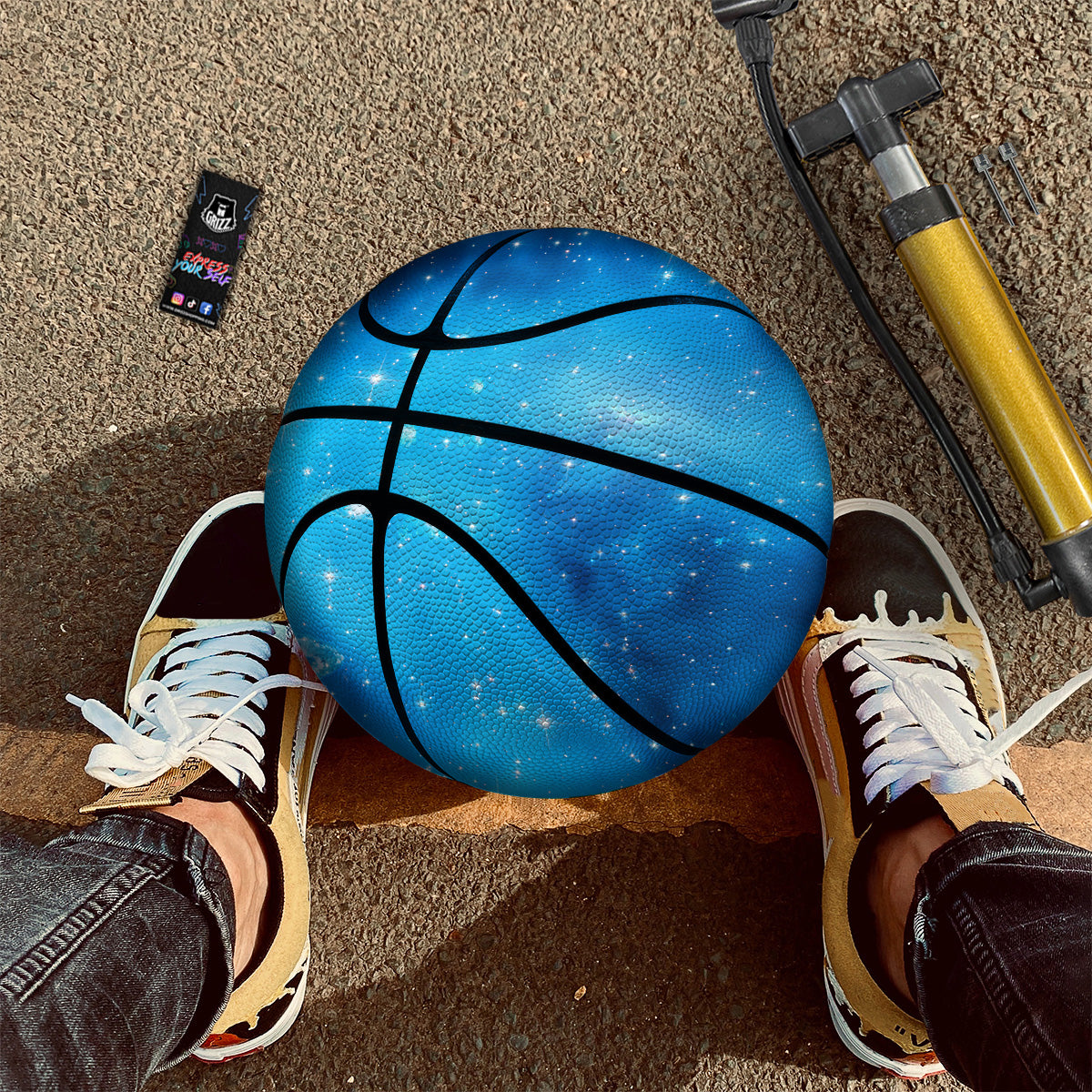 Starfield Galaxy Space Blue Cloud Print Basketball