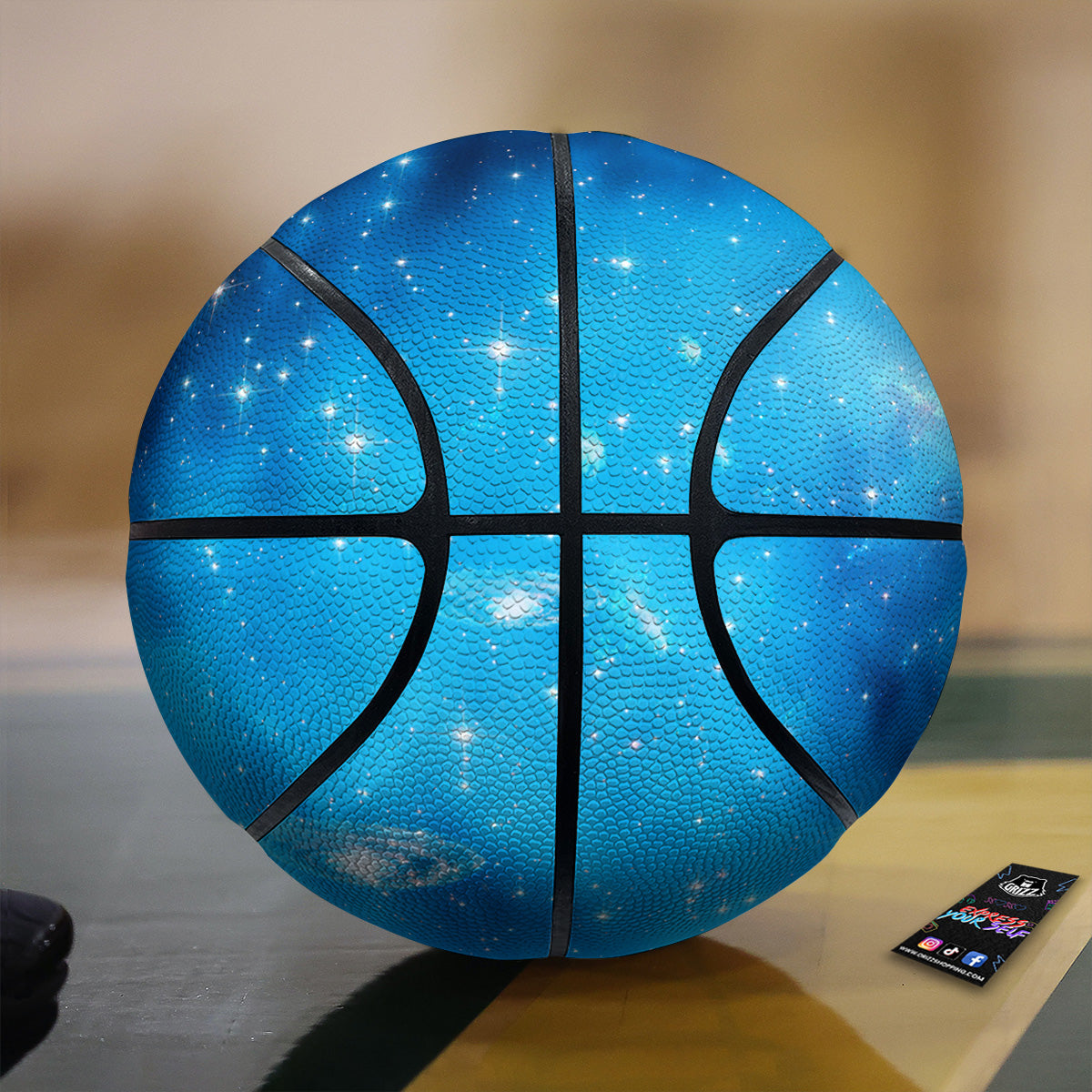 Starfield Galaxy Space Blue Cloud Print Basketball