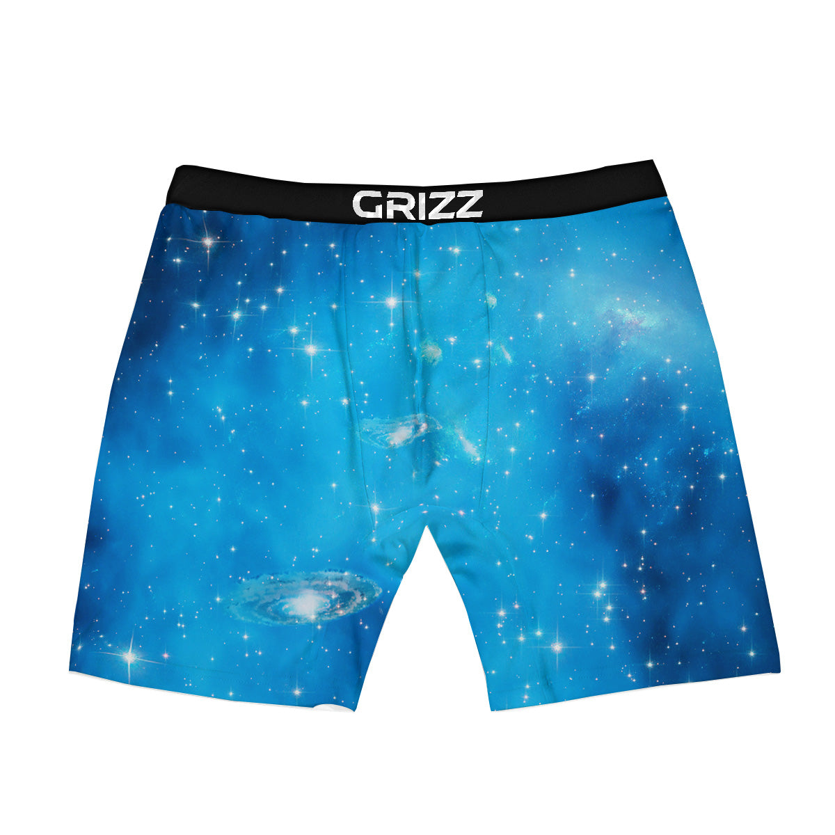 Starfield Galaxy Space Blue Cloud Print Boxer Briefs