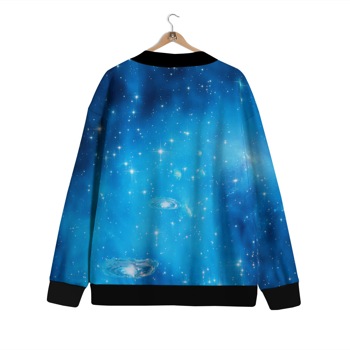 Starfield Galaxy Space Blue Cloud Print Cardigan-grizzshop