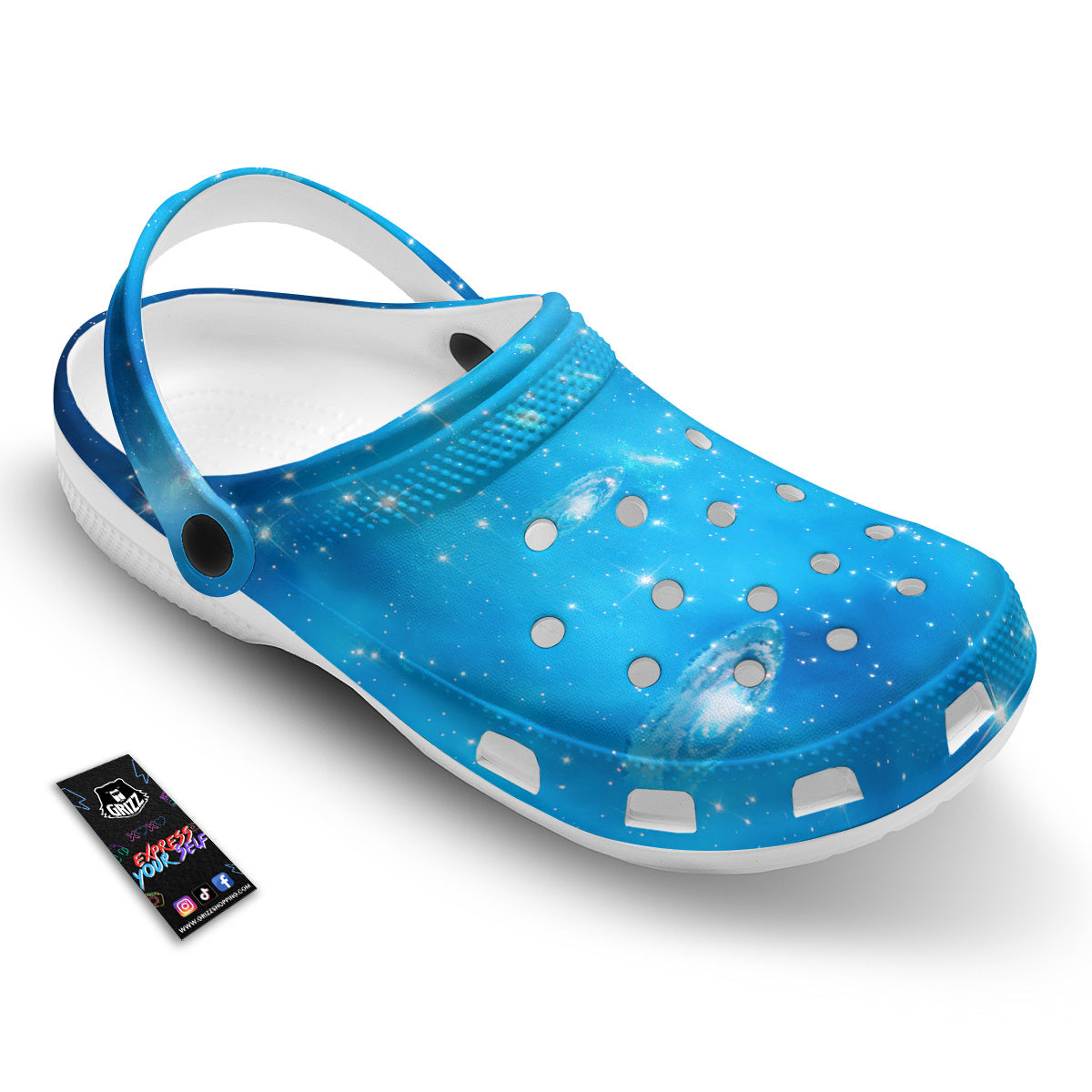 Starfield Galaxy Space Blue Cloud Print Clog-grizzshop