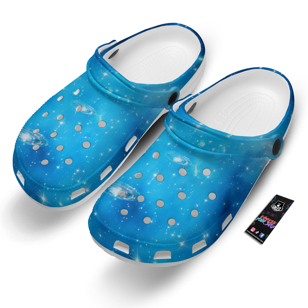 Starfield Galaxy Space Blue Cloud Print Clog-grizzshop