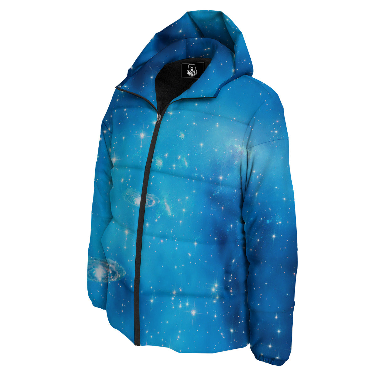 Starfield Galaxy Space Blue Cloud Print Down Jacket-grizzshop
