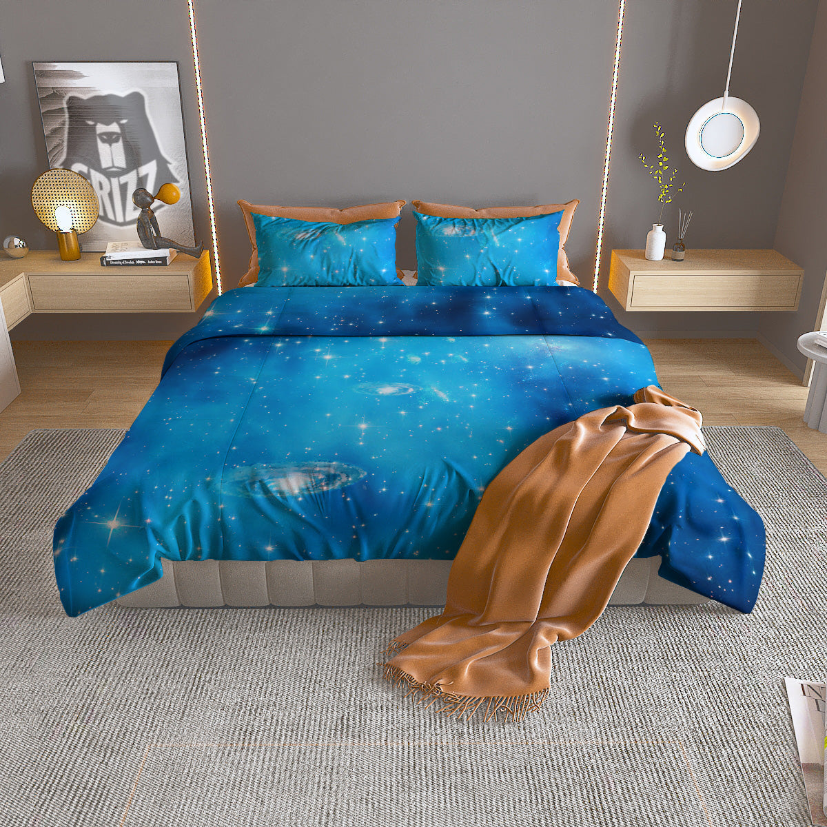 Skull Flaming And Cross Wrench Print Duvet Cover Bedding Set