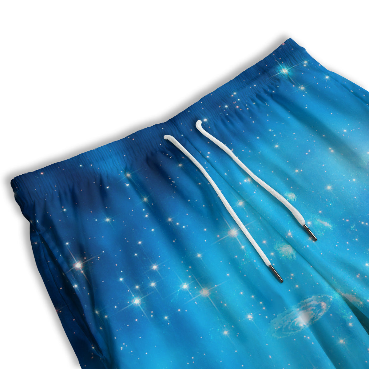 Starfield Galaxy Space Blue Cloud Print Men's Athletic Shorts
