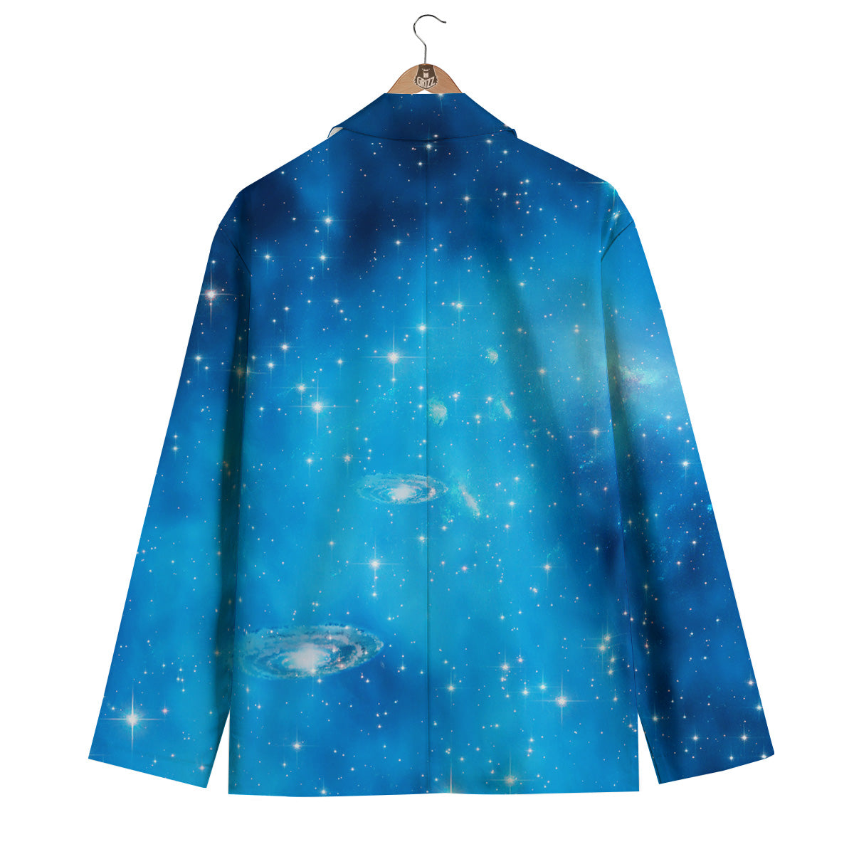 Starfield Galaxy Space Blue Cloud Print Men's Blazer-grizzshop