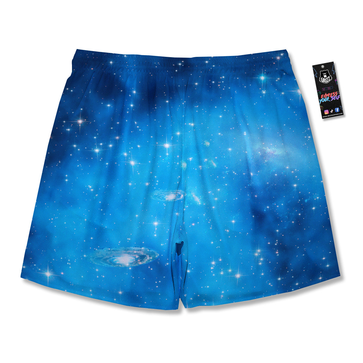 Starfield Galaxy Space Blue Cloud Print Men's Running Shorts-grizzshop
