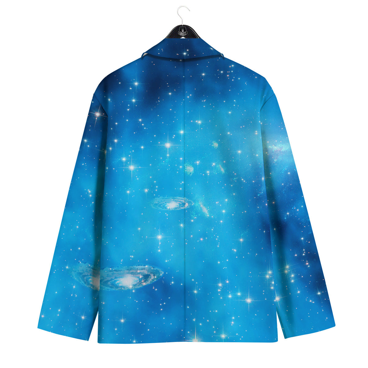 Starfield Galaxy Space Blue Cloud Print Men's Sport Coat-grizzshop