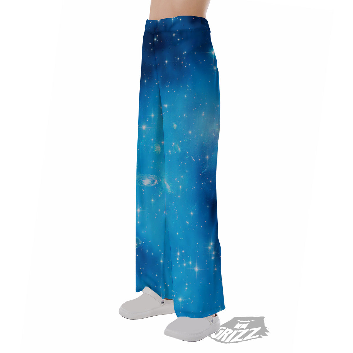 Starfield Galaxy Space Blue Cloud Print Pajama Pants-grizzshop