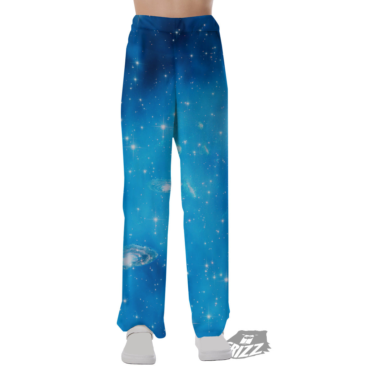 Starfield Galaxy Space Blue Cloud Print Pajama Pants-grizzshop