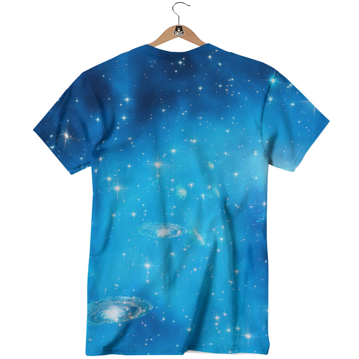 Starfield Galaxy Space Blue Cloud Print T-Shirt-grizzshop