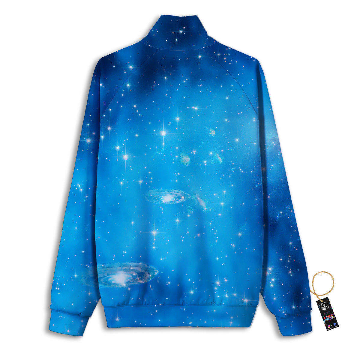 Starfield Galaxy Space Blue Cloud Print Track Jacket-grizzshop