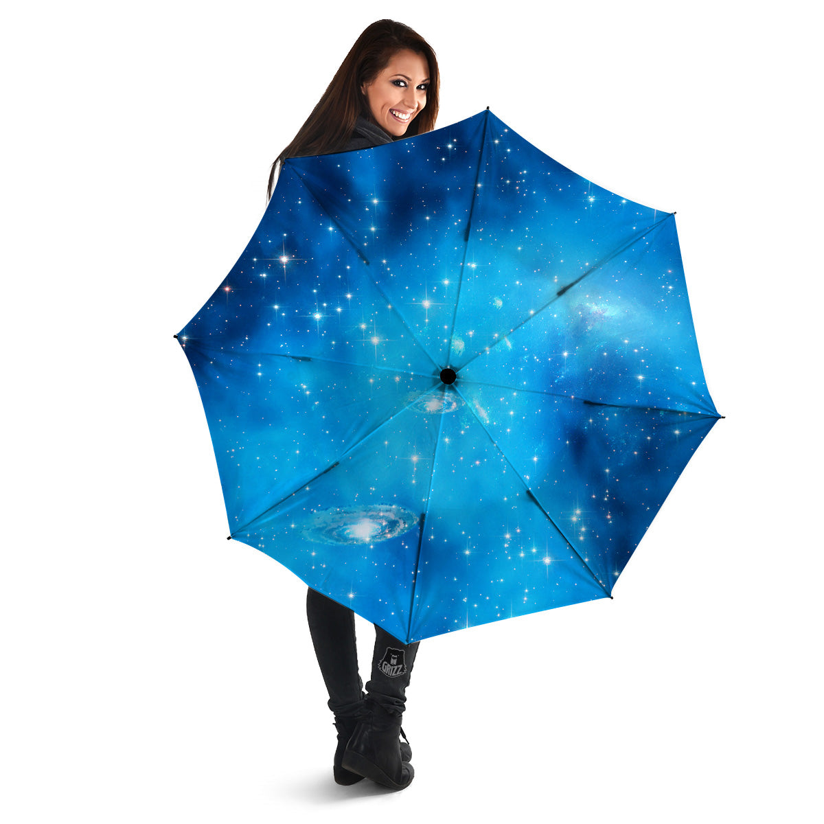 Starfield Galaxy Space Blue Cloud Print Umbrella-grizzshop