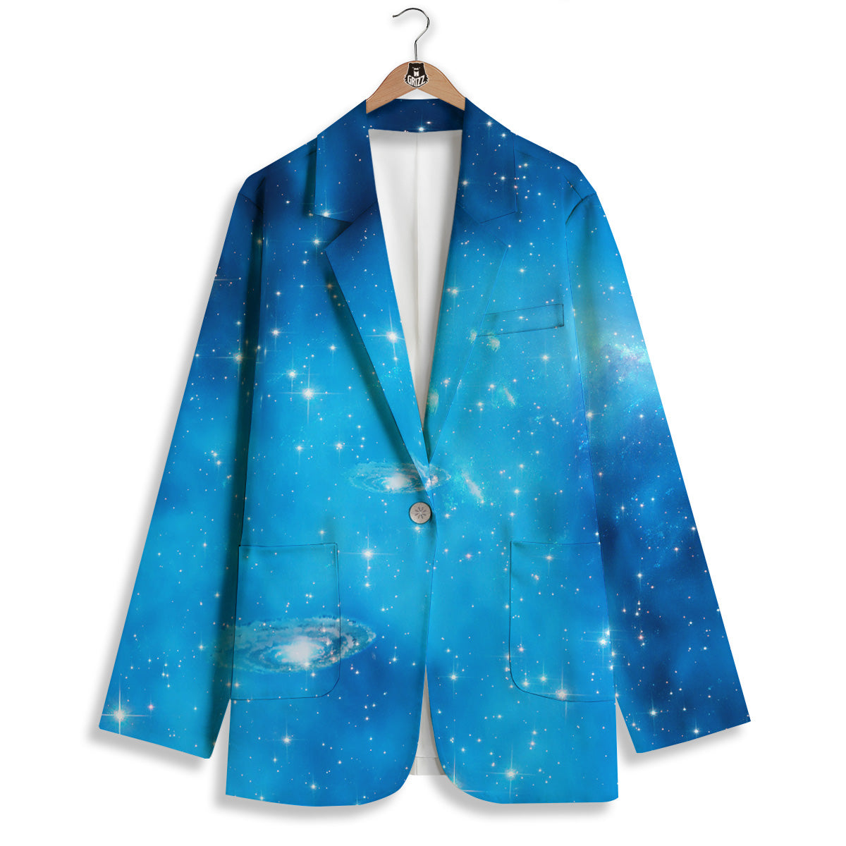 Starfield Galaxy Space Blue Cloud Print Women's Blazer-grizzshop