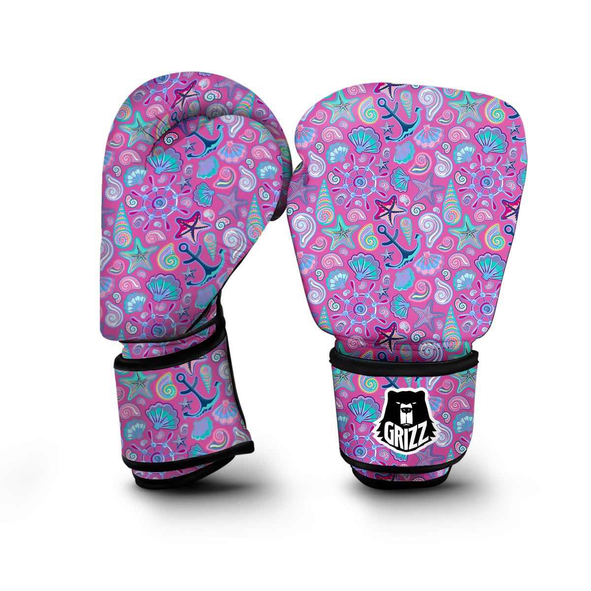 Starfish Pink Print Pattern Boxing Gloves-grizzshop