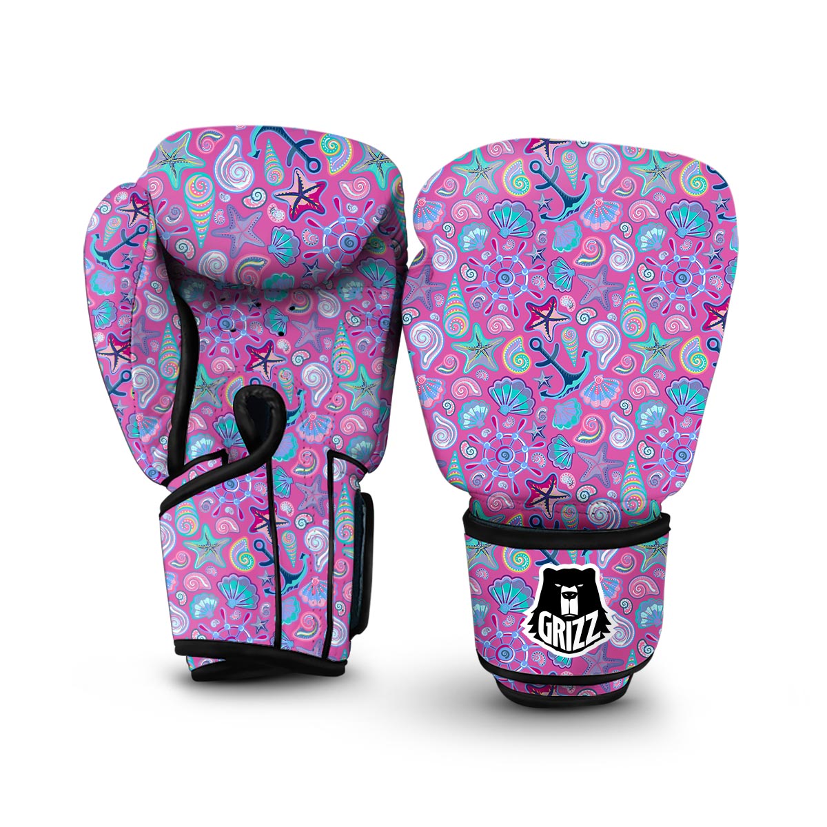 Starfish Pink Print Pattern Boxing Gloves-grizzshop