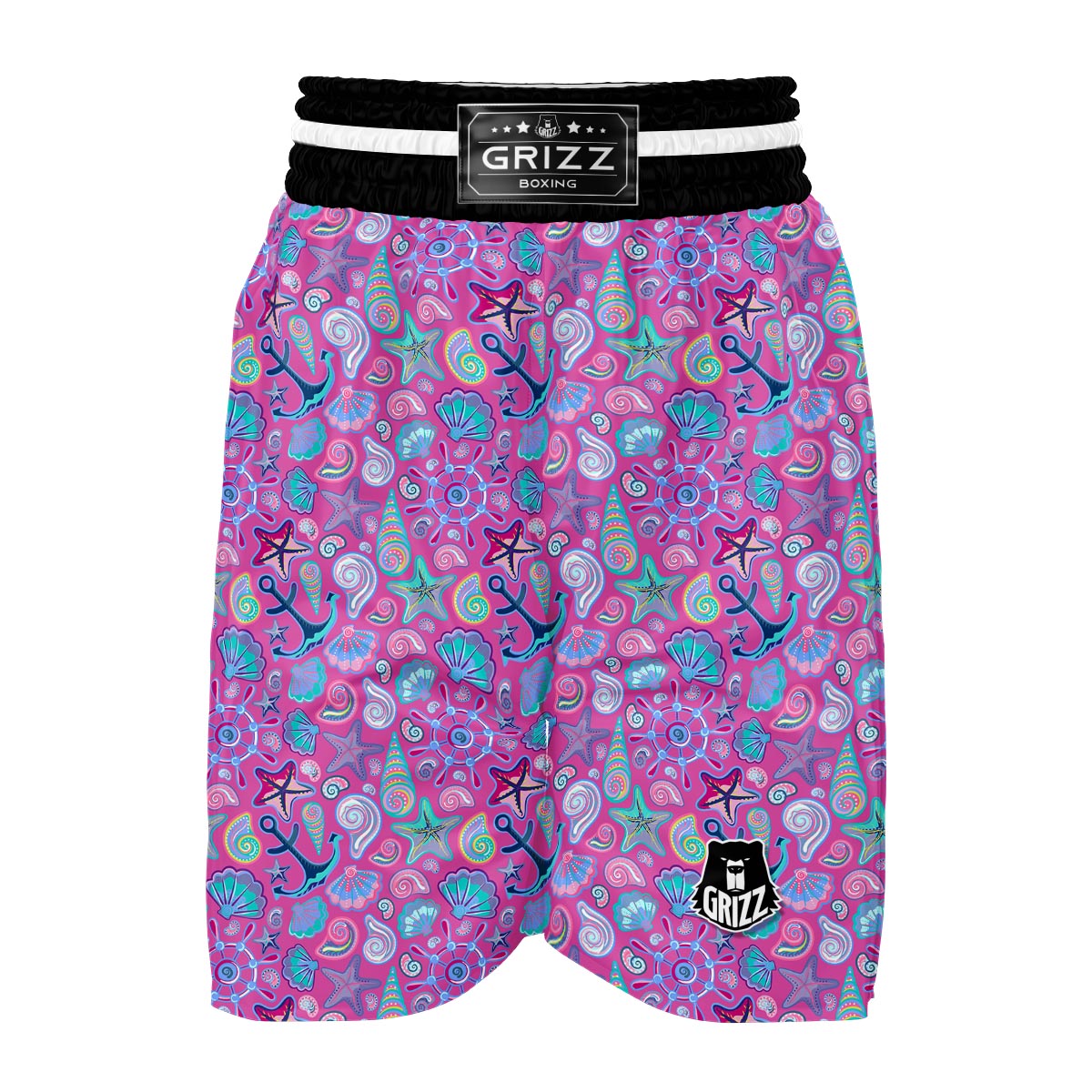 Starfish Pink Print Pattern Boxing Shorts-grizzshop